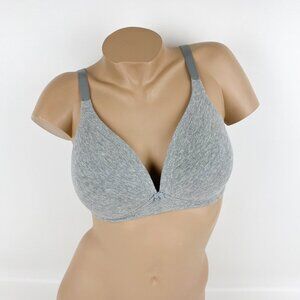 Women's Warner's Wireless Bra size 38D Gray cotton fabric